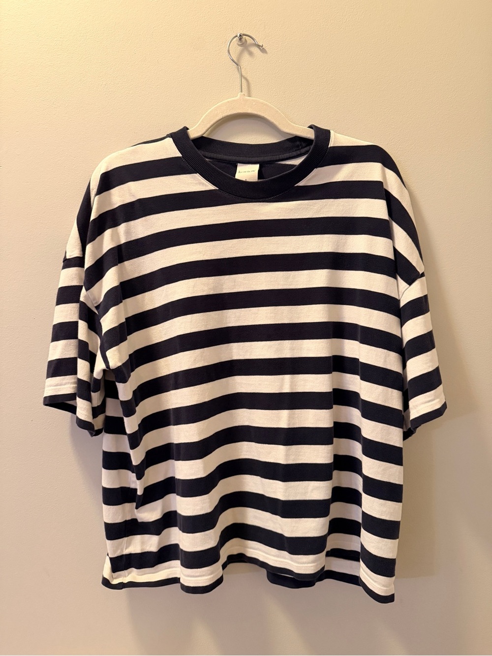 Women’s kowtow Navy & White Striped Short Sleeve Crew Tee